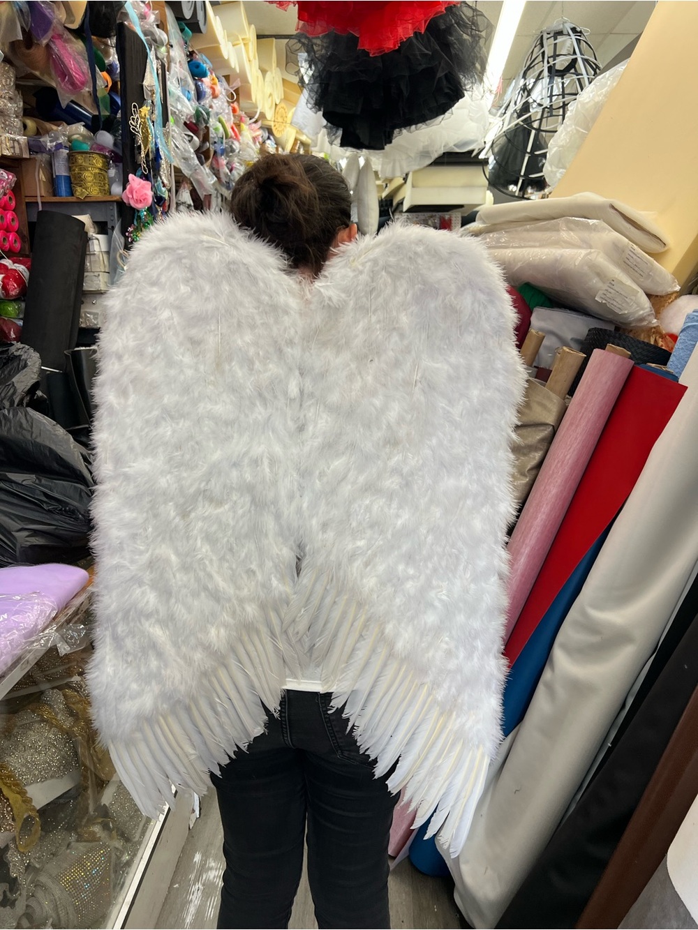 White Feather Angel Wings - Women's Costume Accessory